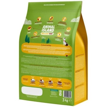 Animal Island 3kg Ξηρά Τροφή χωρίς Σιτηρά & Γλουτένη για Ενήλικους Σκύλους με Βοδινό