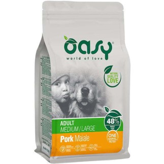 Oasy Adult 12kg Ξηρά Τροφή για Ενήλικους Σκύλους Μεσαίων Φυλών με Χοιρινό