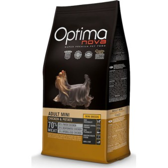 Optimanova Adult Mini 2kg Ξηρά Τροφή χωρίς Σιτηρά για Ενήλικους Σκύλους Μικρόσωμων Φυλών με Κοτόπουλο και Πατάτες