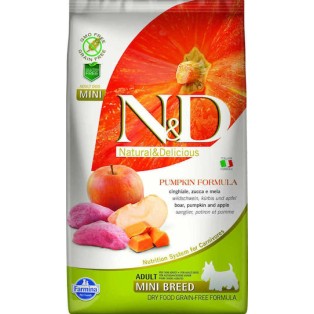 Farmina N&D Pumpkin Mini 2.5kg Ξηρά Τροφή χωρίς Σιτηρά για Ενήλικους Σκύλους Μικρόσωμων Φυλών με Χοιρινό και Κολοκύθα