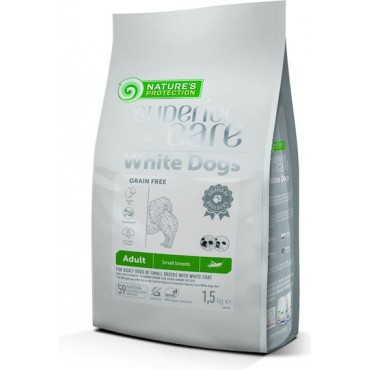 Nature's Protection Superior Care White Dogs 1.5kg Ξηρά Τροφή χωρίς Σιτηρά & Γλουτένη για Ενήλικους Σκύλους Μικρόσωμων Φυλών με Πατάτες, Πουλερικά, Σολομό και Ψάρια