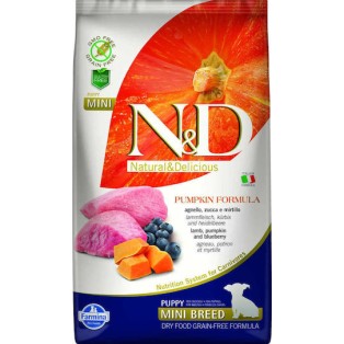 Farmina N&D Pumpkin Puppy Mini 7kg Ξηρά Τροφή χωρίς Σιτηρά & Γλουτένη για Κουτάβια Μικρόσωμων Φυλών με Αρνί