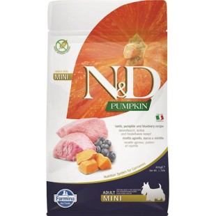 Farmina N&D Pumpkin Adult Mini 0.8kg Ξηρά Τροφή χωρίς Σιτηρά & Γλουτένη για Ενήλικους Σκύλους Μικρόσωμων Φυλών με Αρνί και Κολοκύθα