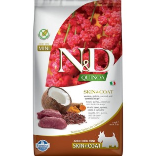 Farmina N&D Quinoa Skin & Coat Adult Mini 2.5kg Ξηρά Τροφή χωρίς Σιτηρά & Γλουτένη για Ενήλικους Σκύλους Μικρόσωμων Φυλών με Ελάφι