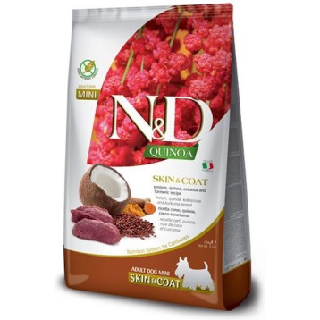 Farmina N&D Quinoa Skin & Coat Adult Mini 2.5kg Ξηρά Τροφή χωρίς Σιτηρά & Γλουτένη για Ενήλικους Σκύλους Μικρόσωμων Φυλών με Ελάφι