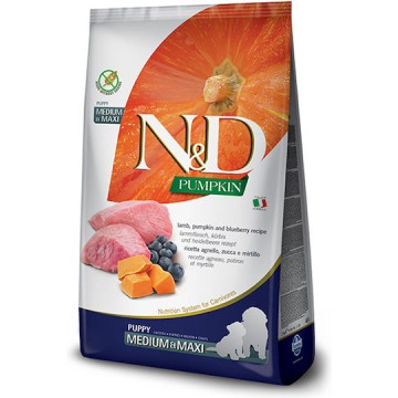 Farmina N&D Pumpkin Puppy Medium & Maxi 2.5kg Ξηρά Τροφή χωρίς Σιτηρά για Κουτάβια Μεσαίων & Μεγαλόσωμων Φυλών με Αρνί και Κολοκύθα
