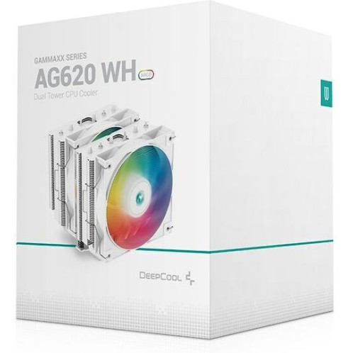 Deepcool AG620 WH ARGB Ψύκτρα Επεξεργαστή Διπλού Ανεμιστήρα για Socket AM4/AM5/1200/115x/1700 Λευκή
