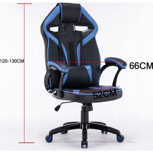 Drift Swivel Chair Δερματίνης Μπλε