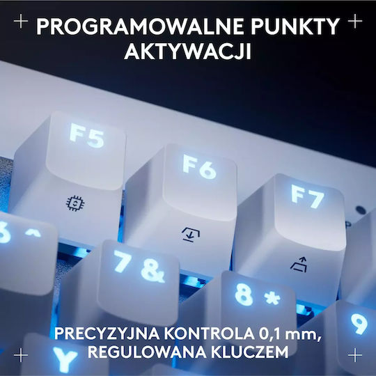 Logitech Pro X TKL Ηall Effect Gaming Πληκτρολόγιο Tenkeyless με Magnetic διακόπτες και RGB φωτισμό (Αγγλικό US) Λευκό