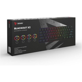 Savio Blackout X2 Gaming Μηχανικό Πληκτρολόγιο 60% με Outemu Red διακόπτες και RGB φωτισμό (Αγγλικό US)
