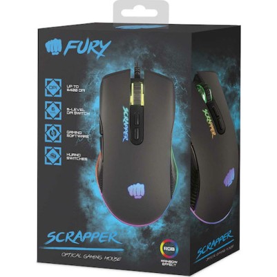 Natec Scrapper RGB Gaming Ποντίκι 6400 DPI Μαύρο