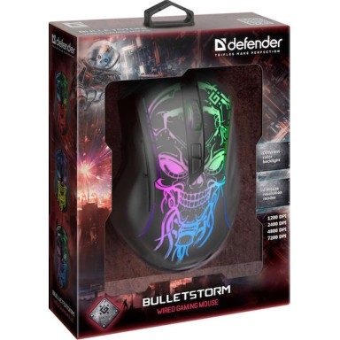 Defender Bulletstorm GM-928 RGB Gaming Ποντίκι 7200 DPI Μαύρο
