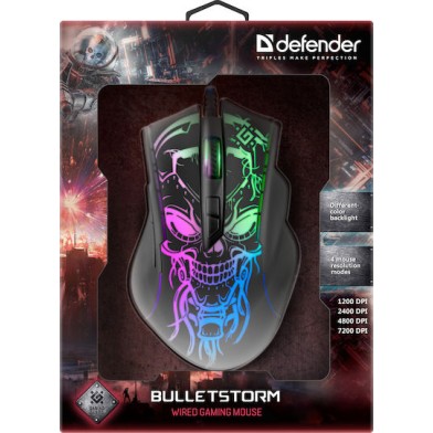 Defender Bulletstorm GM-928 RGB Gaming Ποντίκι 7200 DPI Μαύρο