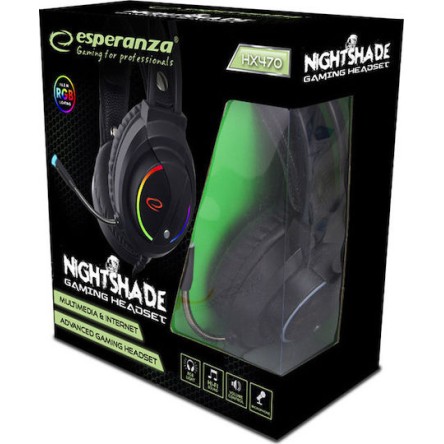 Esperanza Nightshade Over Ear Gaming Headset με σύνδεση 3.5mm / USB