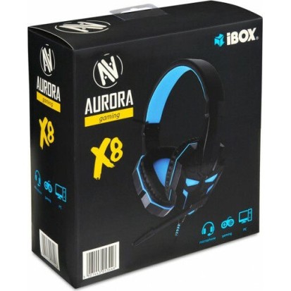 iBox X8 Gaming Headset (2x3.5mm / USB) Black/Blue