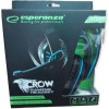Esperanza Crow (Blue) Over Ear Gaming Headset με σύνδεση 2x3.5mm Μπλε