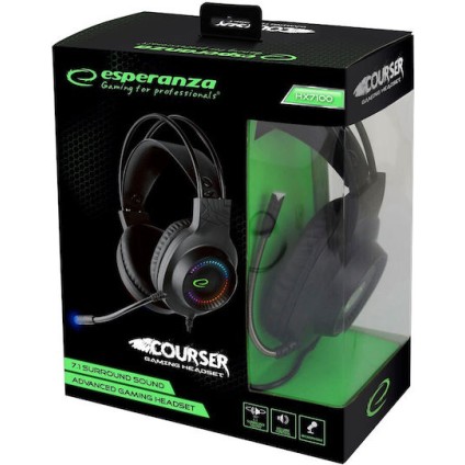 Esperanza EGH7100 Over Ear Gaming Headset με σύνδεση USB