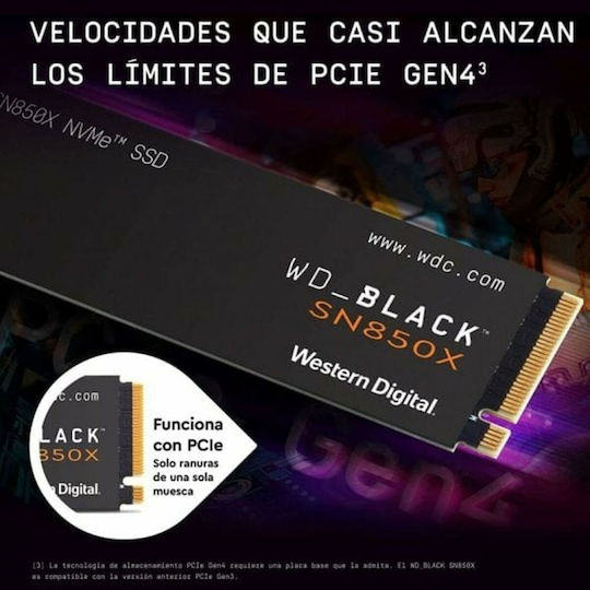 Western Digital Black SN850X W/o Heatsink SSD 8TB M.2 NVMe PCI Express 4.0 WDS800T2X0E