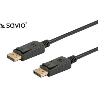 Savio Cable DisplayPort male - DisplayPort male 2m Μαύρο (CL-136)