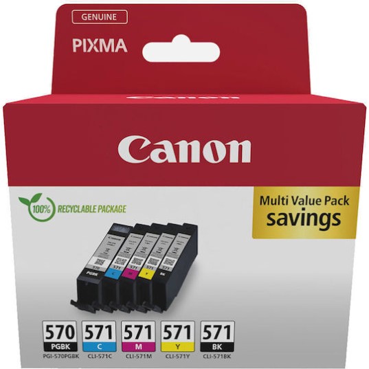 Canon Pgi-570/cli-571 Γνήσιο Μελάνι Εκτυπωτή InkJet Κυανό (0372C006)