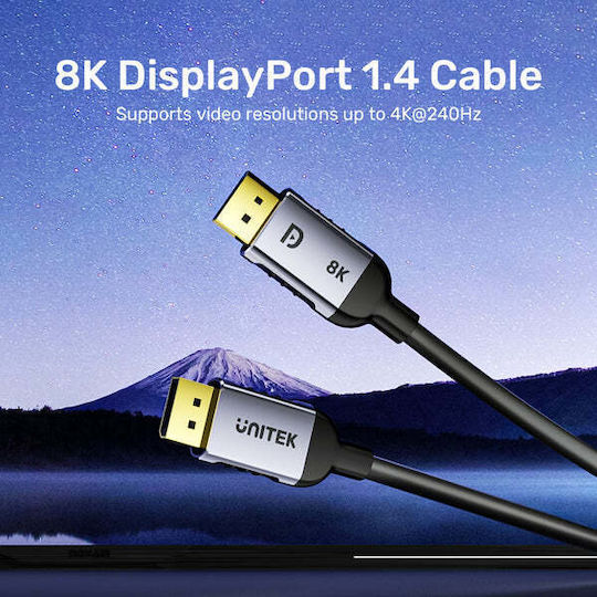 Unitek Cable DisplayPort male - DisplayPort male 3m Μαύρο (C1628GY01-3M)
