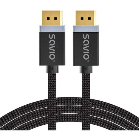 Savio Cable DisplayPort male - DisplayPort male 3m Μαύρο ()