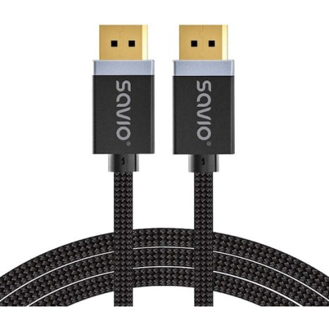 Savio Cable DisplayPort male - DisplayPort male 3m Μαύρο ()