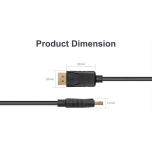 Unitek Cable DisplayPort male - DisplayPort male 1.5m Μαύρο (Y-C607BK)
