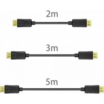 Unitek Cable DisplayPort male - DisplayPort male 3m Μαύρο (Y-C609BK)