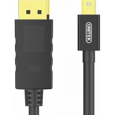 Unitek Cable DisplayPort male - mini DisplayPort male 2m Μαύρο (Y-C611BK)