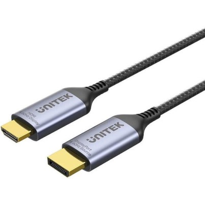Unitek Cable DisplayPort male - DisplayPort male 1.8m Μαύρο (V1610A01)