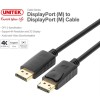 Unitek Cable DisplayPort male - DisplayPort male 2m Μαύρο (Y-C608BK)