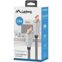 Lanberg Cable DisplayPort male - DisplayPort male 1.8m Γκρι (CA-DPDP-20CU-0018-BK)