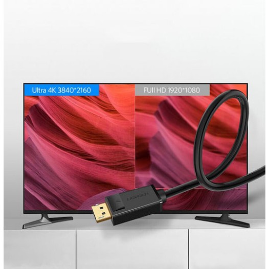 Ugreen Cable DisplayPort male - DisplayPort male 2m Μαύρο (10211)