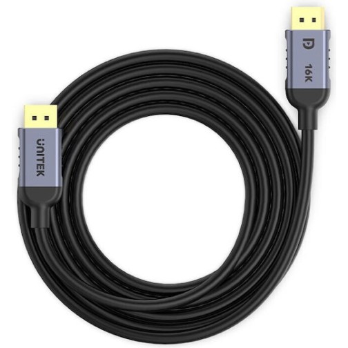 Unitek Cable DisplayPort male - DisplayPort male 1m Μαύρο (C1628GY01-1M)