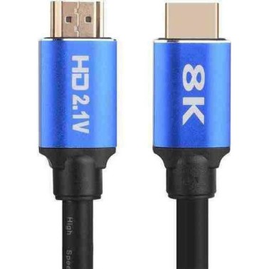 iBox HD08 HDMI 2.1 Ultra High Speed 48Gbps 4K 120Hz HDR VRR Cable HDMI male - HDMI male 2m Μαύρο