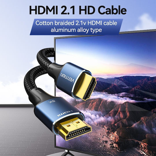 Vention HDMI 2.1 Cable HDMI male - HDMI male 3m Μπλε