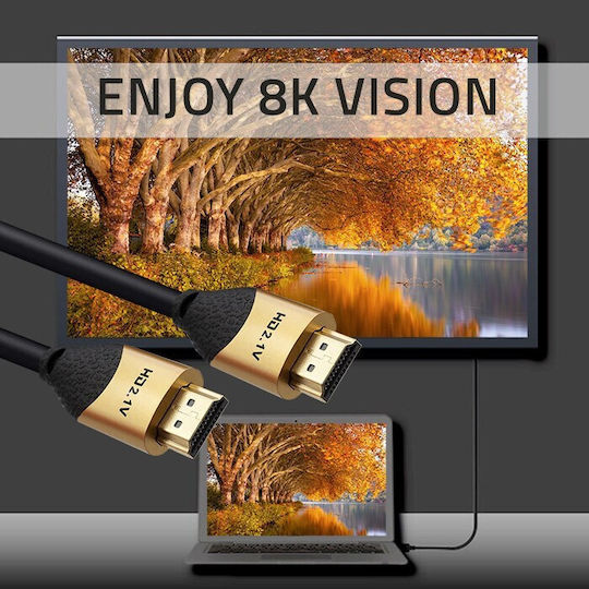 Qoltec HDMI 2.1 Ultra High Speed 48Gbps 4K 120Hz HDR VRR Cable HDMI male - HDMI male 5m Μαύρο