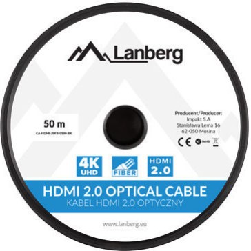 Lanberg HDMI 2.0 Premium High Speed 4K 60Hz HDR Cable HDMI male - HDMI male 50m Μαύρο