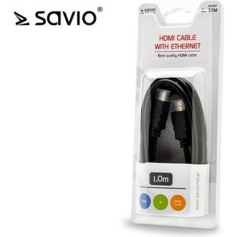Savio HDMI 1.4 High Speed 1080p 120Hz Cable HDMI male - HDMI male 1m Μαύρο