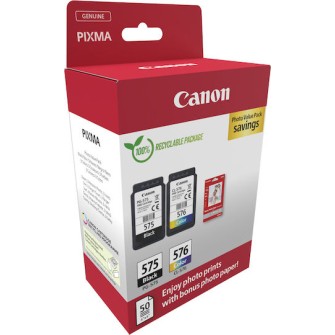 Canon PG-575 / CL-576 Γνήσιο Photo Value Pack με 2 Μελάνια Εκτυπωτή InkJet Μαύρο / Πολλαπλό (Color) (5438C004)