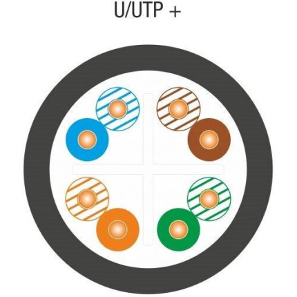 A-LAN U/UTP Cat.6 Καλώδιο Δικτύου Ethernet χωρίς ακροδέκτες 305m Μαύρο 1τμχ