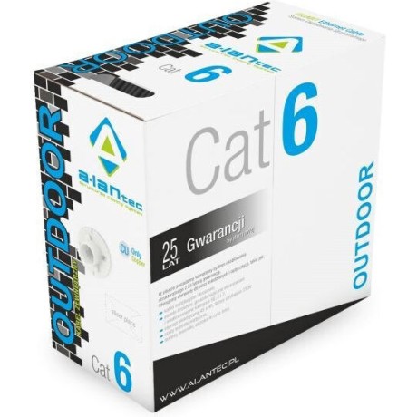 A-LAN U/UTP Cat.6 Καλώδιο Δικτύου Ethernet χωρίς ακροδέκτες 305m Μαύρο 1τμχ