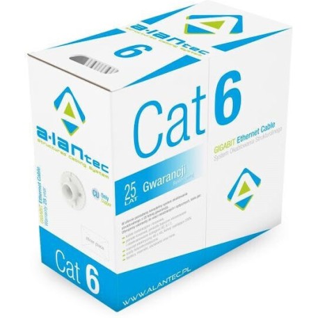 A-LAN U/UTP Cat.6 (Gigabit) Καλώδιο Δικτύου Ethernet χωρίς ακροδέκτες 305m Γκρι