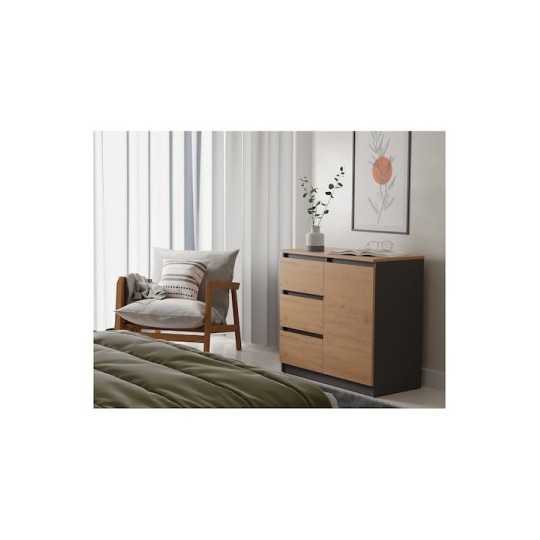 Malwa 1d3s/ba Anthracite Artisan Chest Drawers