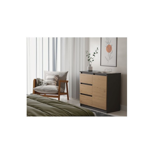Malwa 1d3s Chest Drawers Anthracite Artisan