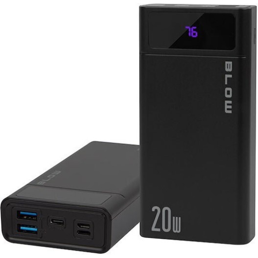 Blow PB10A Power Bank 10000mAh με 2 Θύρες USB-A και Θύρα USB-C Μαύρο
