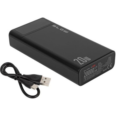 Blow PB10A Power Bank 10000mAh με 2 Θύρες USB-A και Θύρα USB-C Μαύρο