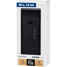Blow PB20G Power Bank 20000mAh 65W με 2 Θύρες USB-A και 2 Θύρες USB-C Power Delivery Μαύρο