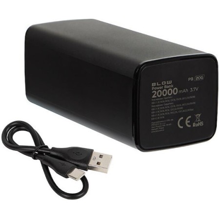 Blow PB20G Power Bank 20000mAh 65W με 2 Θύρες USB-A και 2 Θύρες USB-C Power Delivery Μαύρο